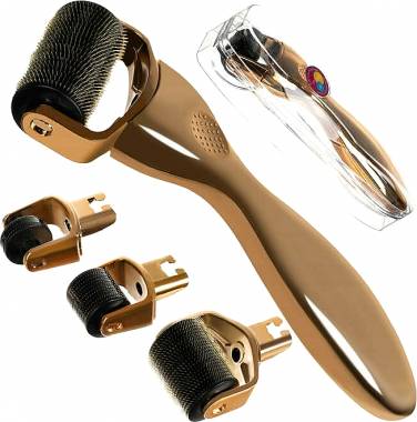 Σετ 3 Σε 1 Derma Roller Με Βελόνες Τιτανίου 0,25 - 0,5 - 1,5 mm για αντιγήρανση