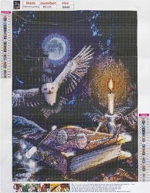 Ψηφιδωτό Μωσαϊκό - Diamond painting Κουκουβάγια 40 x 30 cm