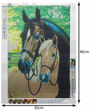 Ψηφιδωτό μωσαϊκό Άλογα Καμβάς Diamond Painting Κιτ 40x30cm