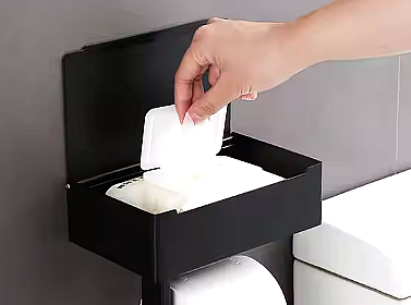 Έξυπνη θήκη μπάνιου με ράφι